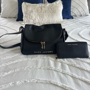 Marc Jacobs Black Crossbody Bag and Wallet Set